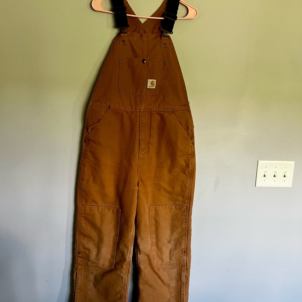 Carhartt Tan Bib Overalls Youth 14